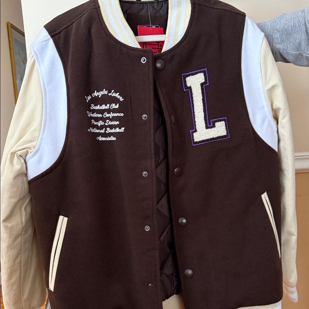 Brown and Cream Varsity Jacket